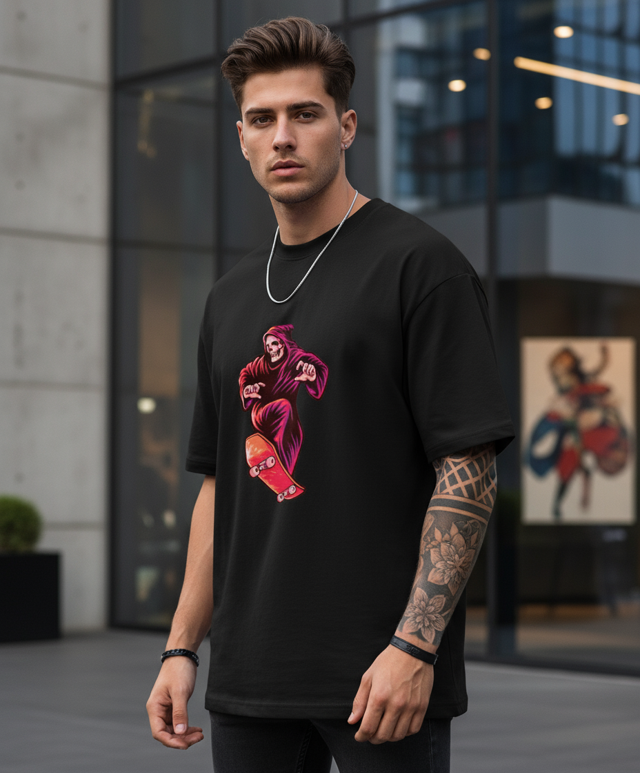 Skull Skate - Oversized Standard T-Shirt - Unisex