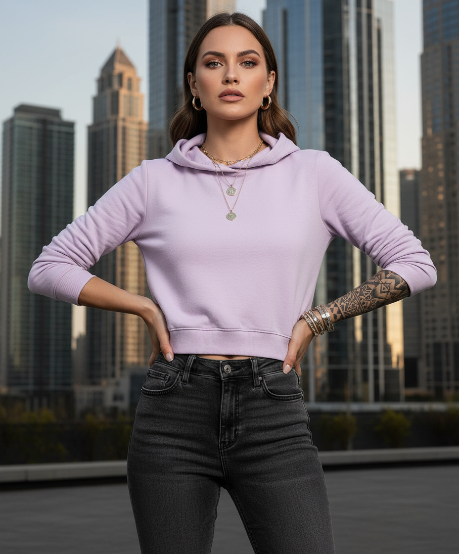 Plain Cropped Hoodie